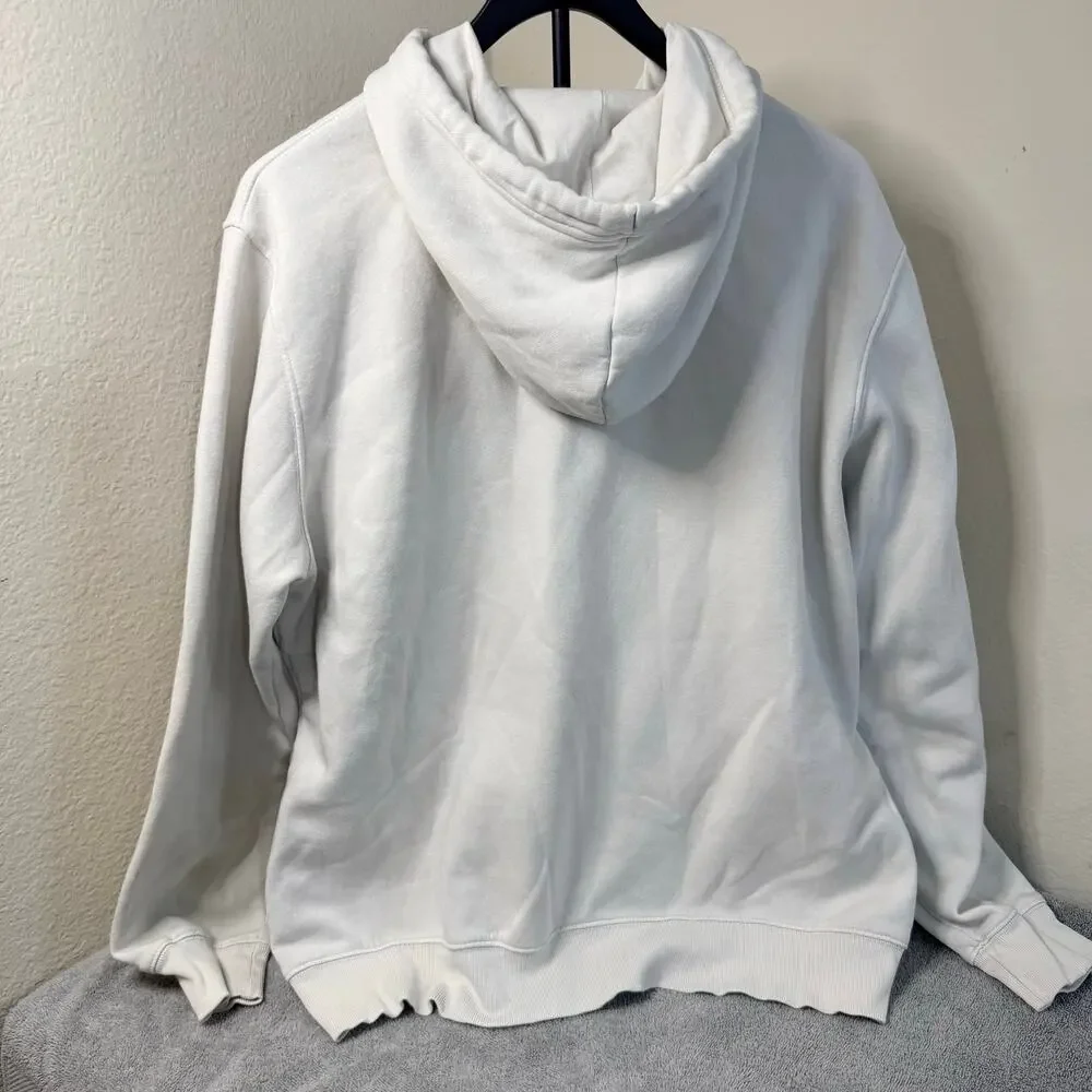 The North Face Big Logo Pullover Hoodie Mens Large Cream Gorpcore Casual Fit